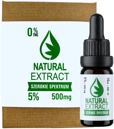 OLEJEK KONOPNY 5% | 500 mg | THC 0% | SZEROKIE SPEKTRUM | Polskie CBD